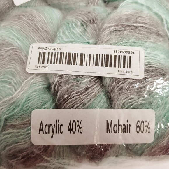 Muyuan Mohair Acrylic Blend Yarn Gradient Green Gray Fingering 25g Ea Lot Of 10 - Picture 3 of 3
